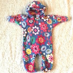 Patagonia Infant Fleece Baby Bunting Floral Winter